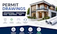 do 2d architectural, structural, hvac, electrical, and mep city permit drawings