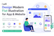 draw modern flat illustration for app and website
