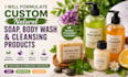 formulate custom natural soap, body wash and cleansing products