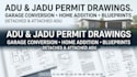 create detached adu, jadu permit drawings and garage conversion for ca,tx,wa,fl