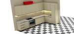 do modern 3d kitchen design and cabinetry rendering with kitchendraw