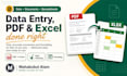 do data entry,PDF conversion and excel data processing