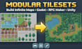 create 16 bit top down pixel art tileset modular rpg maker godot game map assets