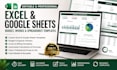 design editable excel, google sheets, budget spreadsheet and invoice templates