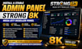 install you a stable admin panel, strong 8k, mega ott, reseller panel,