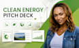 create clean energy pitch deck, climate tech investor presentation, green energy