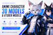 create anime character art, 3d models and vtuber models