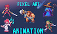 do pixel art animation, pixel game art sprite sheet, pixel art character design