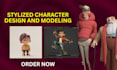 do stylized character modeling, vtuber avatar, and miniature character modeling