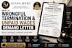 draft a wrongful termination and unpaid wages demand letter