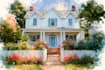 paint watercolor house portrait