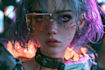 cyberpunk female character desing