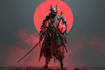 cyberpunk samurai street warrior art desing