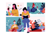 design flat vector illustrations and icons
