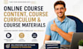 create online course content, course curriculum and course materials