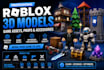 build professional roblox 3d models, game assets, props and low poly characters