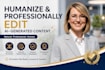 humanize and professionally edit ai generated content