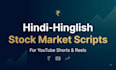 write hindi hinglish stock market youtube shorts scripts
