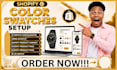 color swatches, shopify product variant configurator, shopify customization