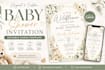 design an elegant baby shower invitation and editable canva template