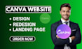 create a professional canva website or canva landing page