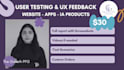 do user testing and UX feedback for web, app, or ai product