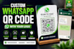 design a branded whatsapp qr code with your logo for business cards
