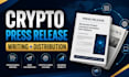 crypto press release blockchain PR web3 news crypto PR writing PR distribution