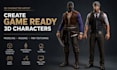 create game ready 3d character models with rigging, pbr textures using blender