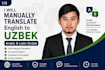 manually translate english to uzbek and vice versa