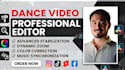 edit, stabilize, add dynamic zoom and color grade your dance video