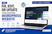 fix, edit, and update your existing wordpress website