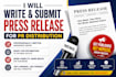 write and submit press release for pr distribution