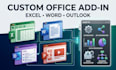develop custom microsoft office add ins for excel word outlook