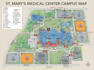 hospital map, medical center map, facility map, property map and wayfinding map