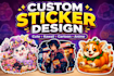 create custom sticker designs and cute sticker illustrations