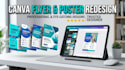 do professional promotional materials design canva poster and flyer redesign