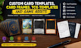 design custom card templates, card frames, tcg templates and game assets
