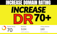 increase domain rating ahrefs dr 70 plus