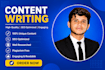 research your topic and write high quality SEO blog content