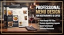 make professional PDF restaurant menu design and animated restaurant menu