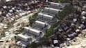 remodel hillside residential development, terraced apartment blocks, layout plan