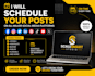schedule and manage your social media posts using buffer, hootsuite, loomly