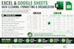 clean and format data, remove duplicates, fix errors in excel