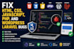 fix HTML, CSS, javascript, PHP, and wordpress laravel bugs