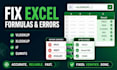 fix excel formulas, errors, vlookup, xlookup and spreadsheet issues