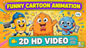 create funny 2d cartoon comedy animation video in hindi