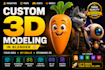 design and model custom 3d characters, mascots and objects in blender
