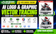 do vectorize your ai logo or graphic with professional manual tracing