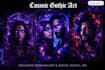 create cosmic gothic psychedelic digital art, wallpapers